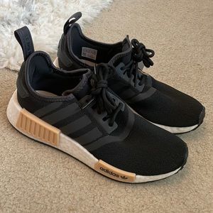 Adidas nmds size 6, black and white with pink detail